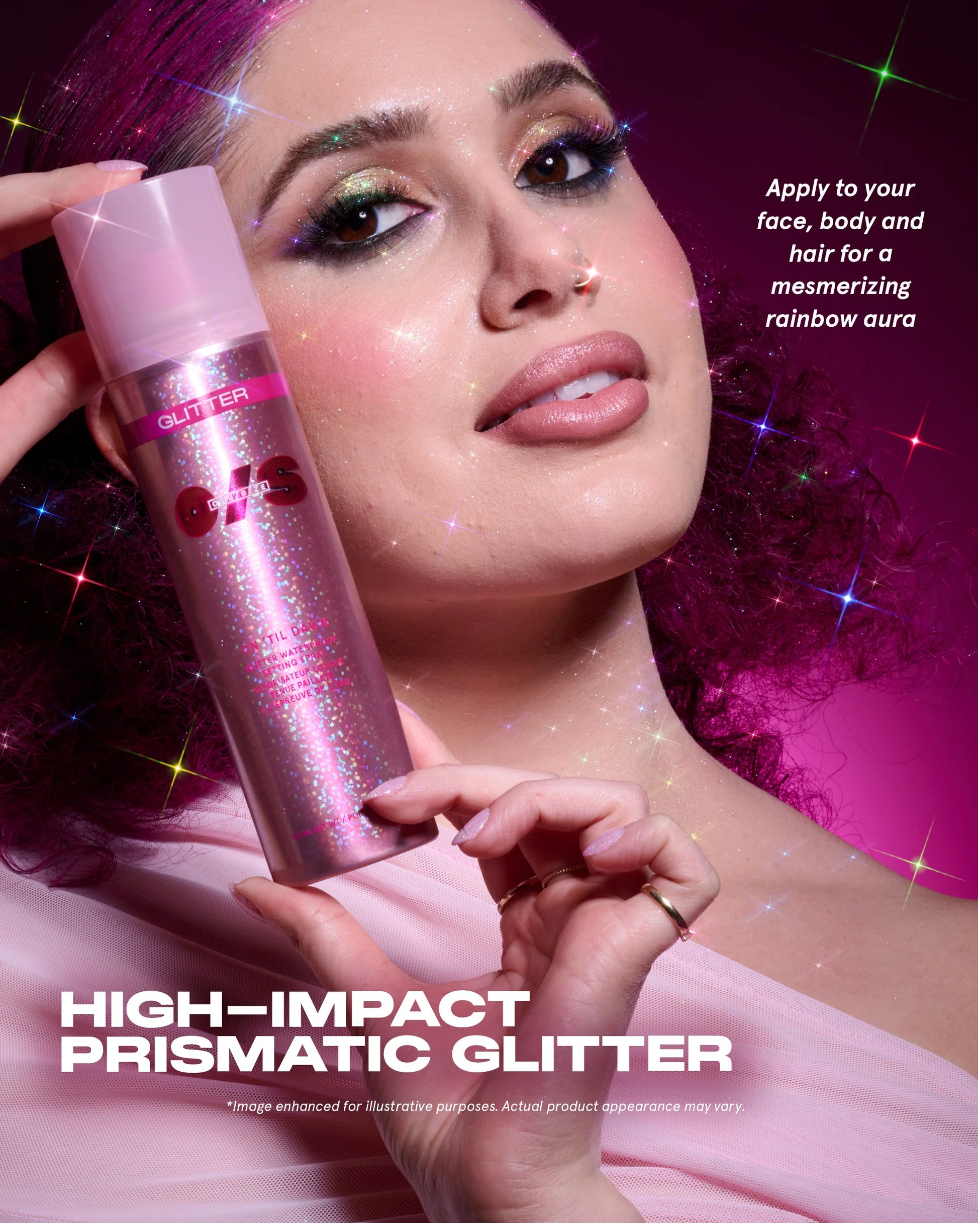 ONE SIZE On 'Til Dawn Glitter Waterproof Setting Spray-The Luxury Lane