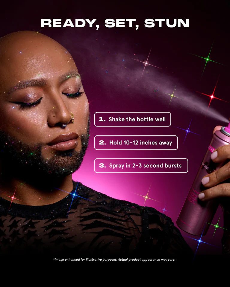 ONE SIZE On 'Til Dawn Glitter Waterproof Setting Spray-The Luxury Lane