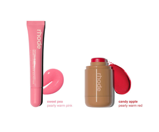 rhode duos Pocket Blush + Peptide Lip Tint