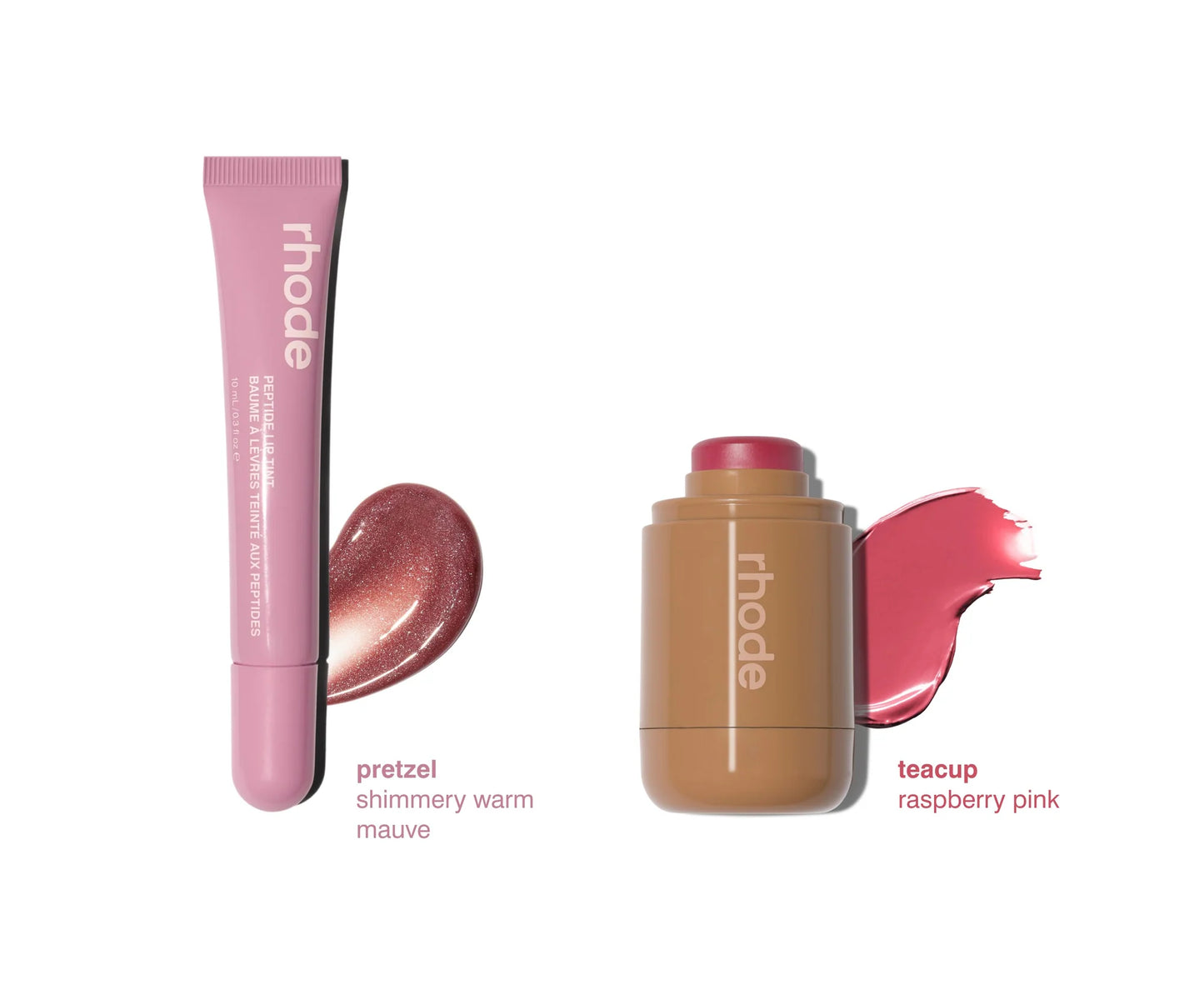 rhode duos Pocket Blush + Peptide Lip Tint