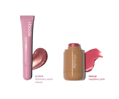rhode duos Pocket Blush + Peptide Lip Tint